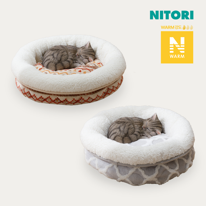 니토리 N-웜 반려동물 원형 침대(High) (M)