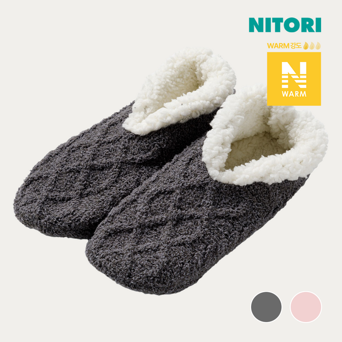 니토리 N-웜 보아 니트형 실내 덧신 M (2컬러)