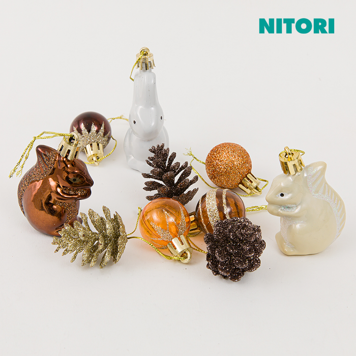 니토리 크리스마스 트리 오너먼트 다람쥐 10p