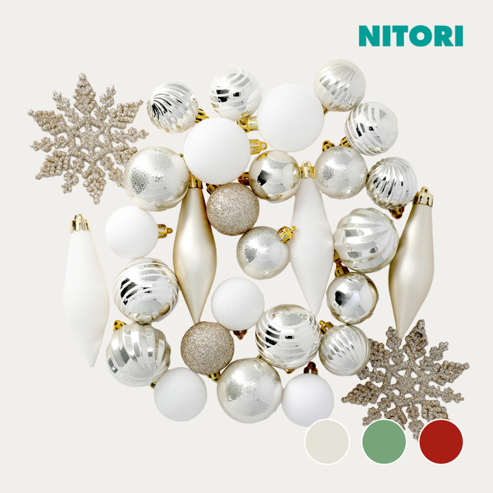 니토리 크리스마스 오너먼트 볼 세트 30P