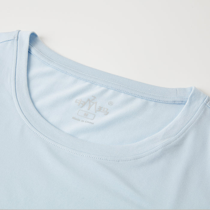 여성 모달 코튼 U넥 반팔 티셔츠