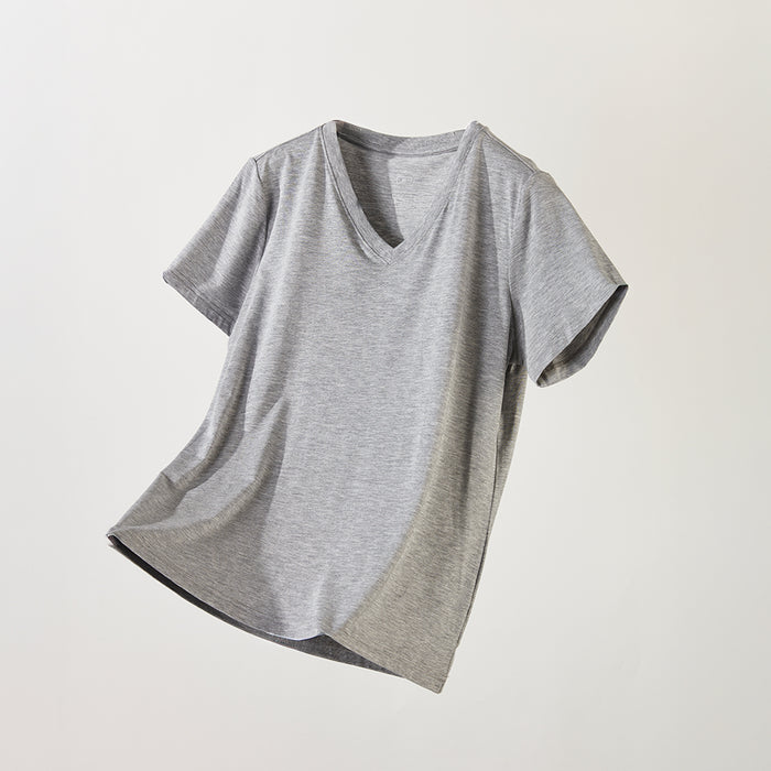 여성 모달 V넥 반팔 티셔츠