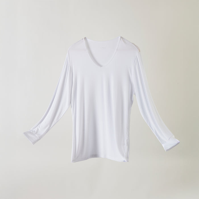 남성 모달 라이크라 V넥 긴팔 티셔츠