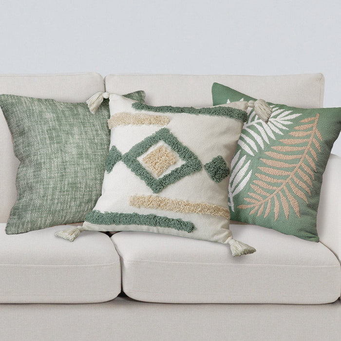 쿠션커버 나뭇잎 무늬 EL001