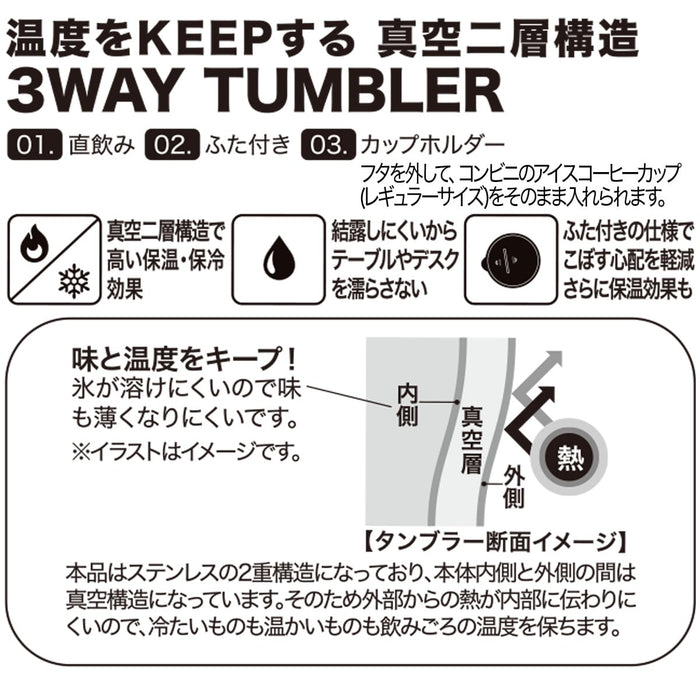 3WAY 스테인리스 텀블러 L WH CV187-2