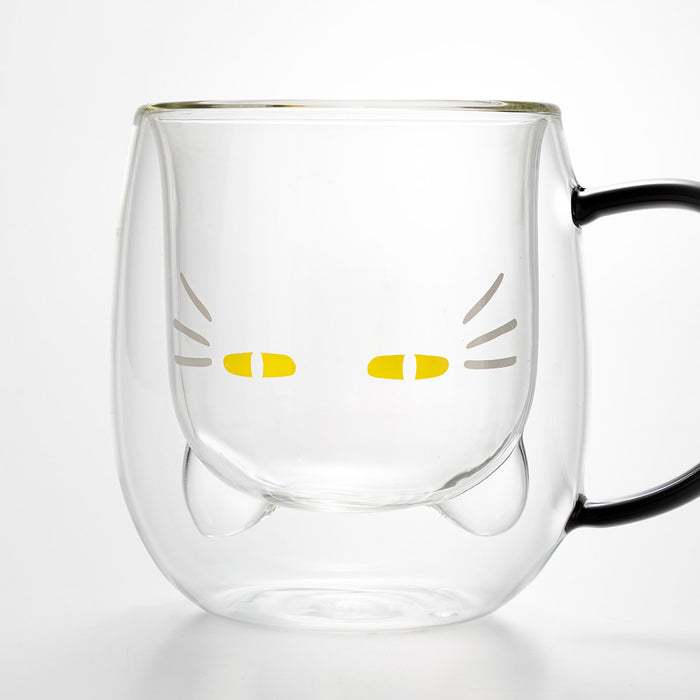 니토리 이중유리 머그컵 데코네코