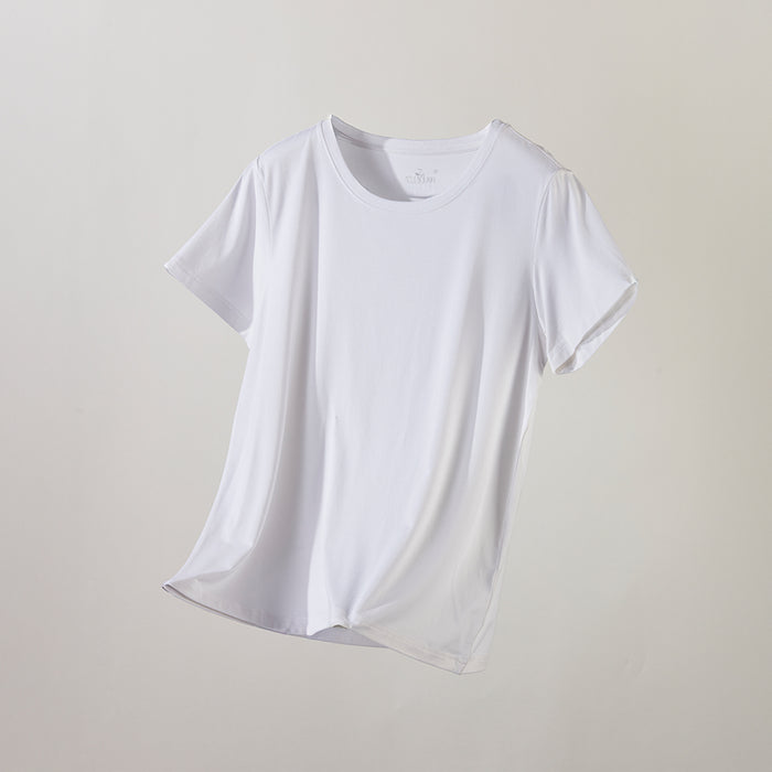 여성 모달 코튼 U넥 반팔 티셔츠