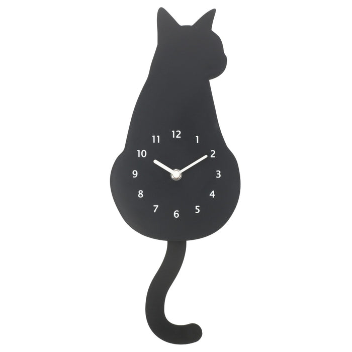 벽걸이 시계 검은 고양이