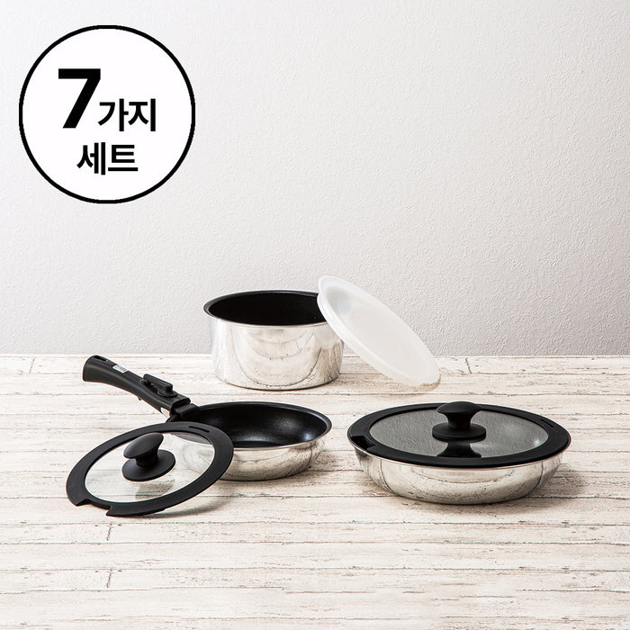 경량 프라이팬 TORERU2 7p 탈부착  세트